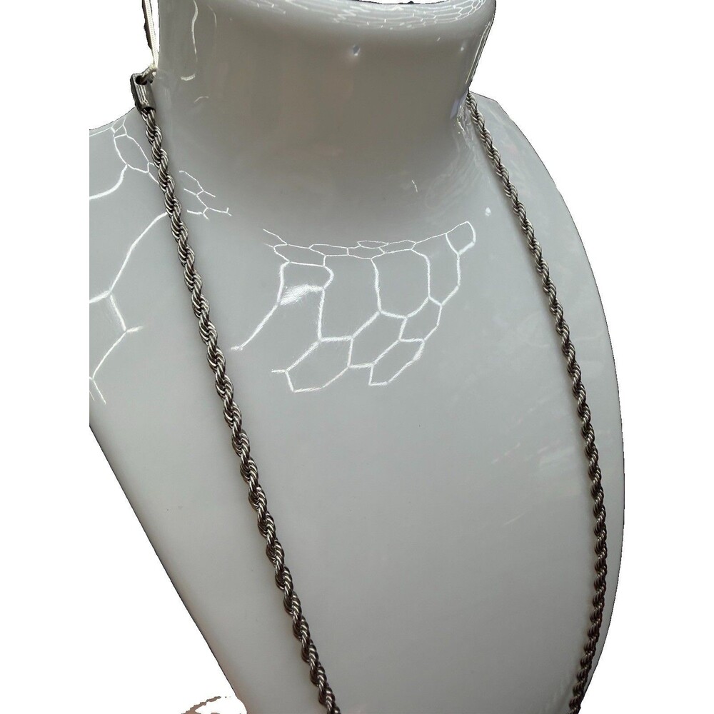 Silver 925 Rope Chain Lobster Clasp 24” 3mm 12 Grams